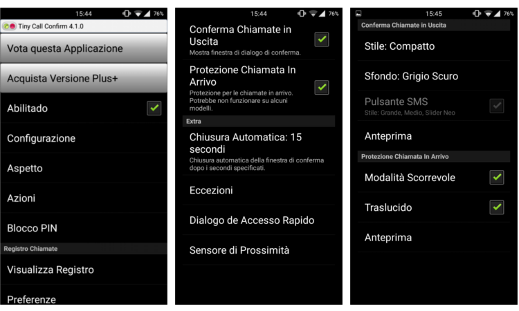 conferma chiamata android