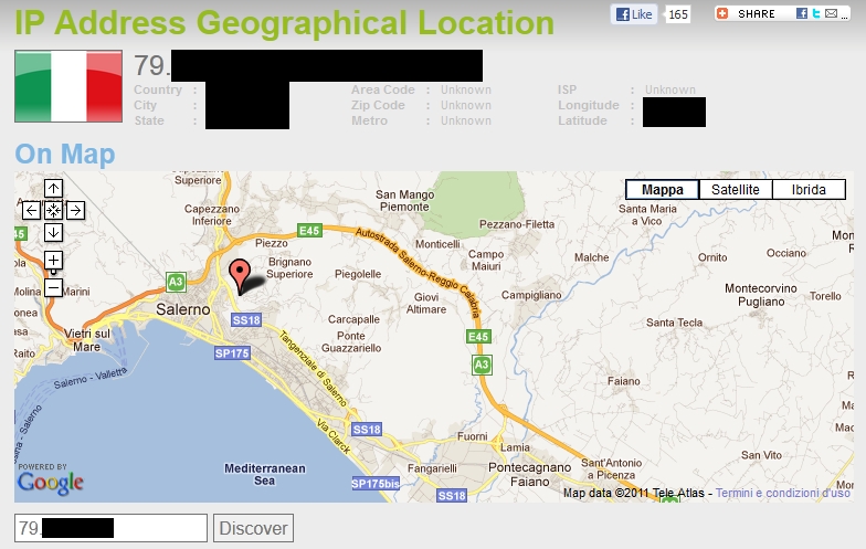 Localizzare un indirizzo IP su Google Maps