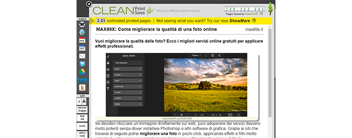 salvare pagina web pdf