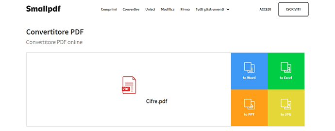 convertire documento pdf online
