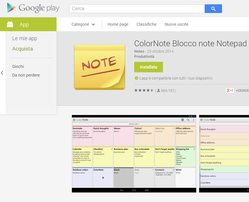 Widget per appunti su Android: migliore app per prendere note