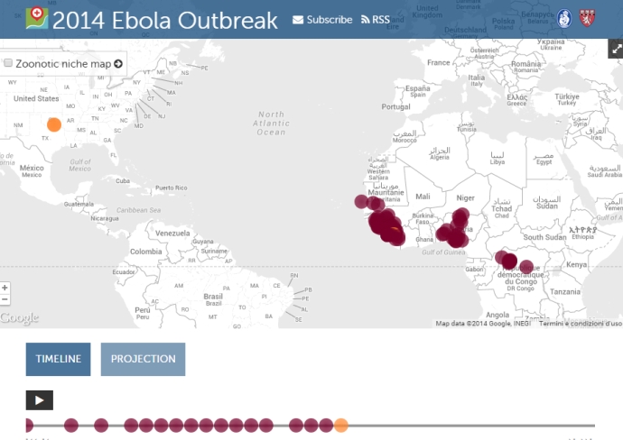 Mappa del virus Ebola: epidemia in tempo reale