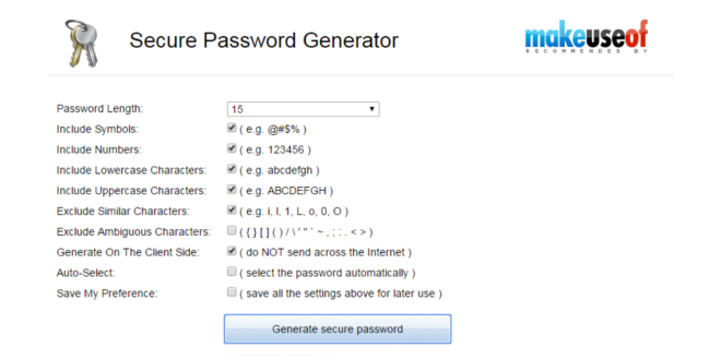 generare password