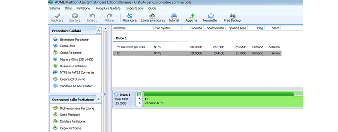 aomei software partizionare