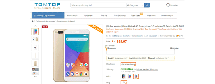 xiaomi mi a1 coupon