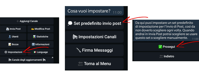 impostazioni bot telegram