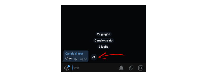 inoltrare messaggio telegram